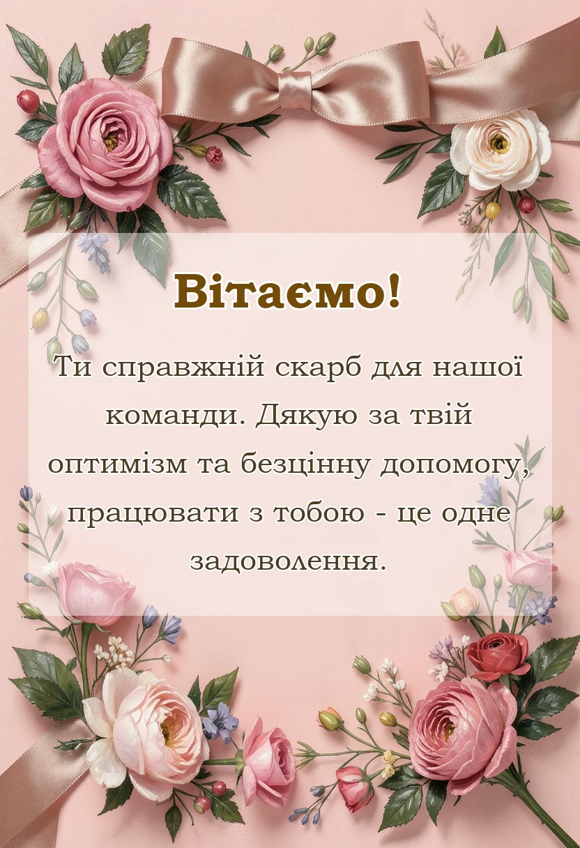 красива листівка: подяка за співпрацю своїми словами