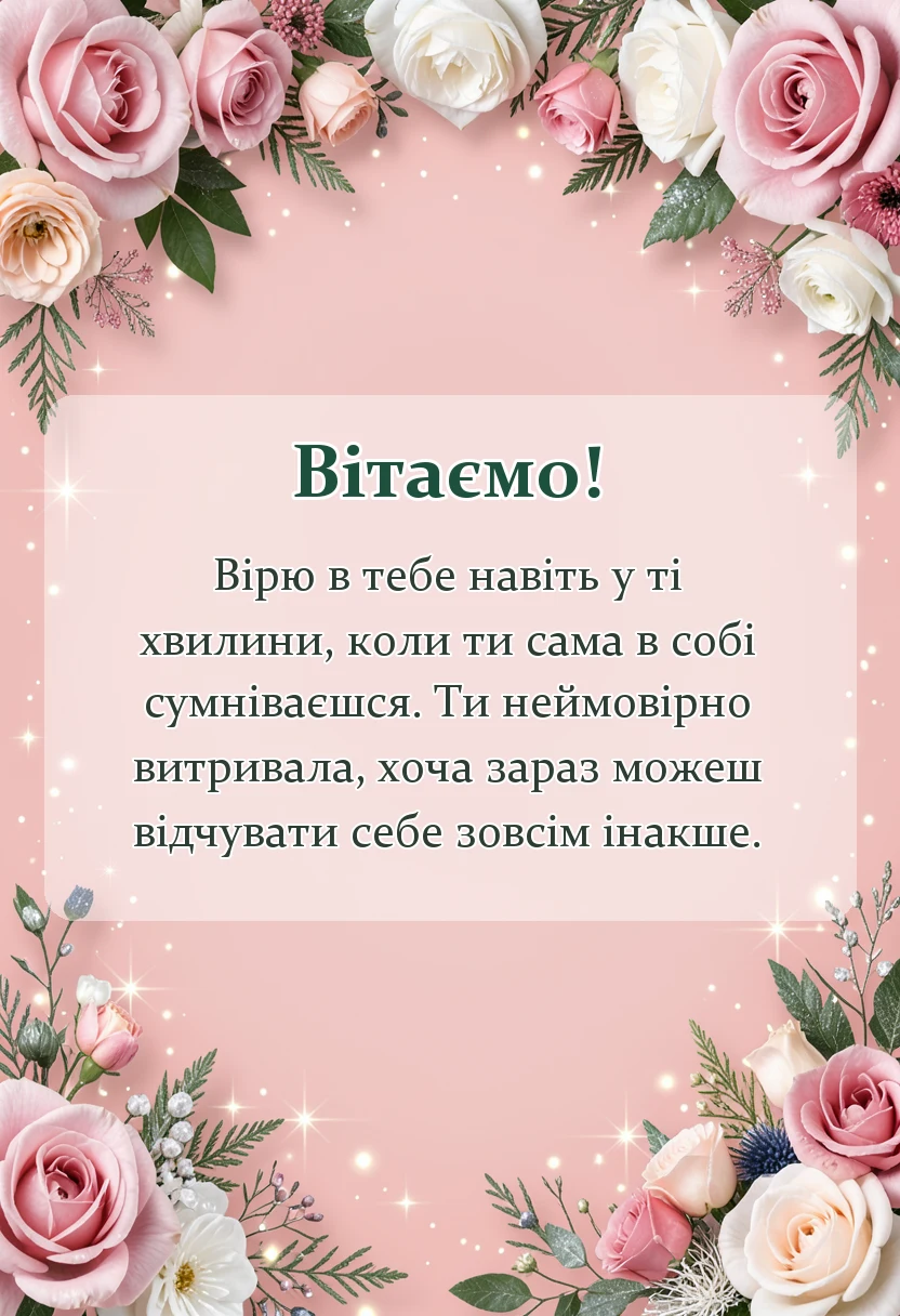 вітальна листівка - слова підтримки своїми словами