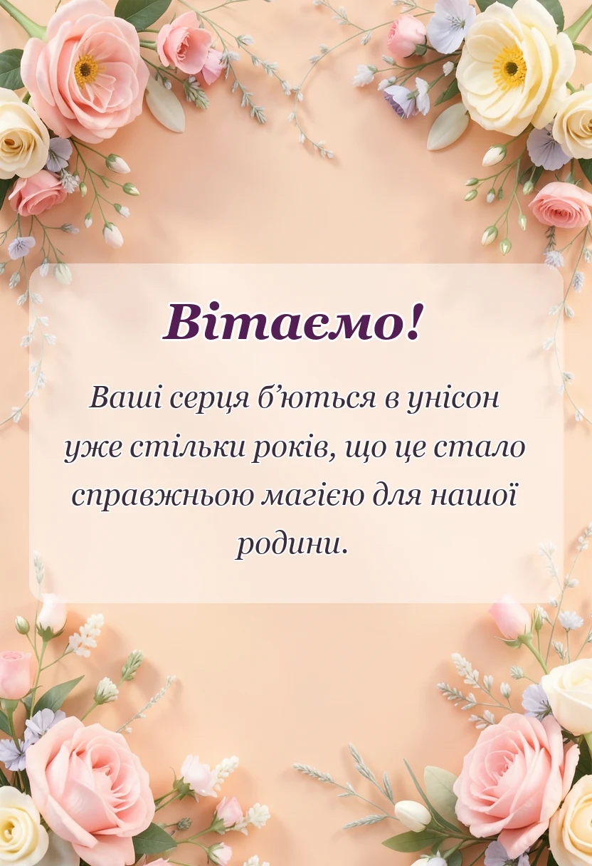 красива листівка: привітання з срібним весіллям