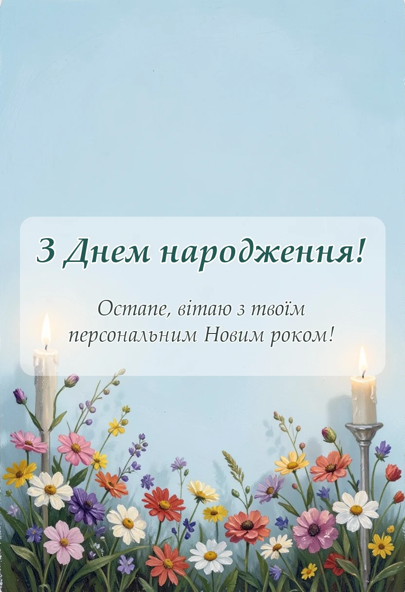 унікальна листівка - привітання з днем народження остапу
