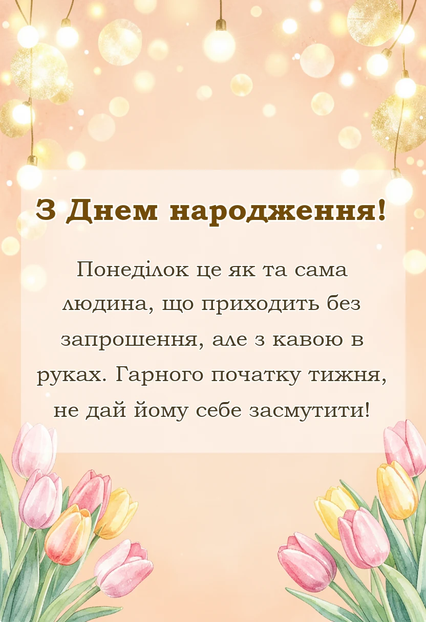 листівка з побажанням - гарного понеділка та вдалого тижня картинки