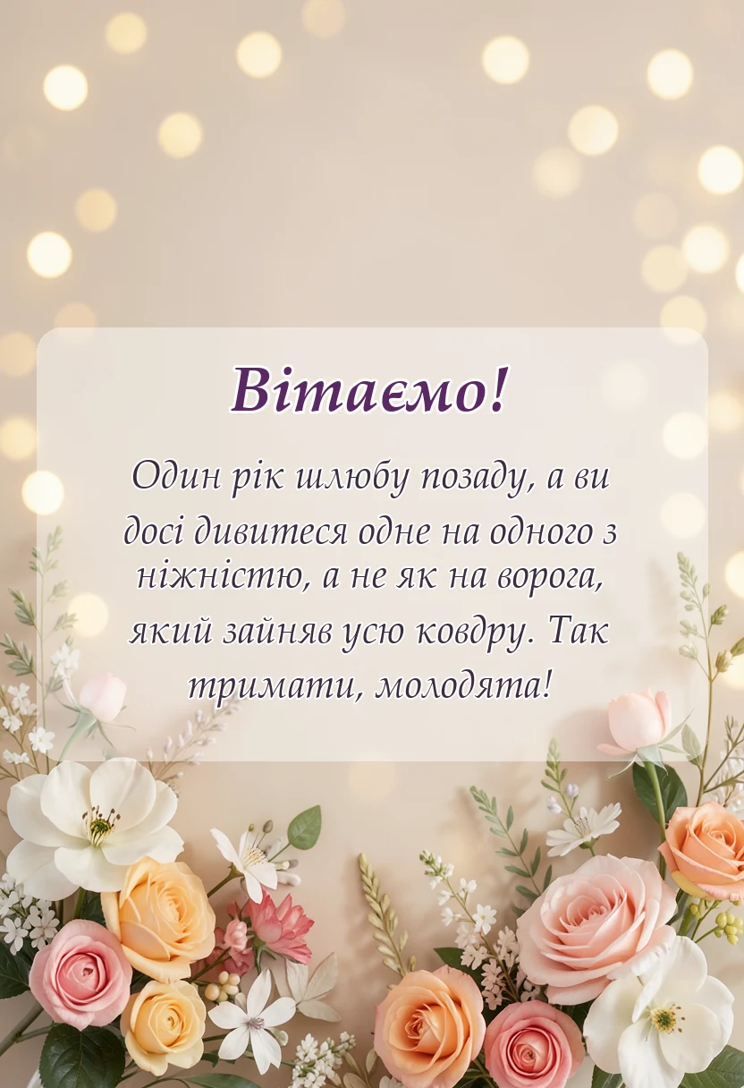 красива листівка: картинки з першою річницею весілля
