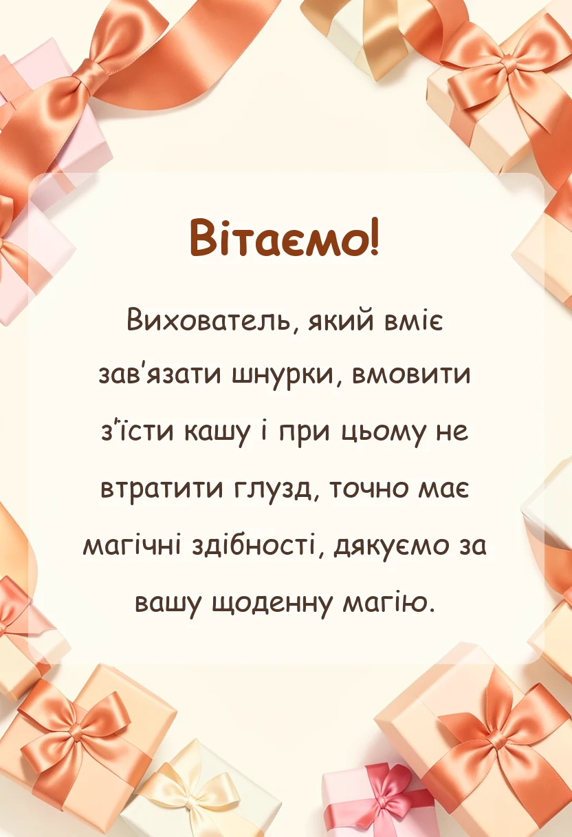 вітальна листівка - подяка вихователям садочка