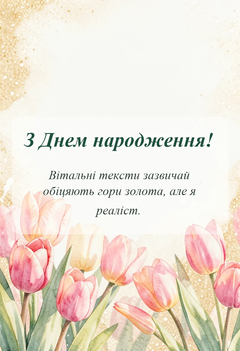 вітальна листівка - привітання з днем народження картинки українською