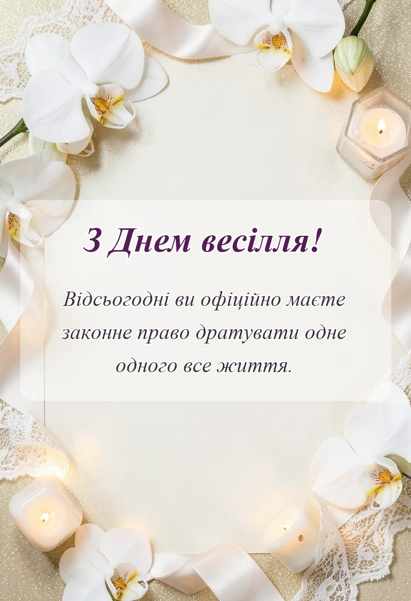 унікальна листівка - привітання на весілля своїми словами до сліз