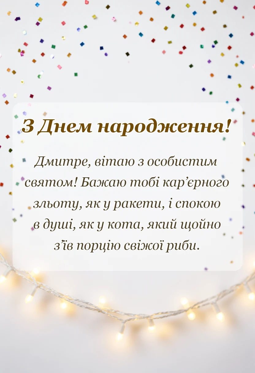 унікальна листівка - прикольні привітання з днем народження діма