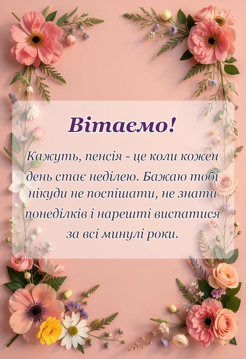 святкова картинка: вірш про пенсію