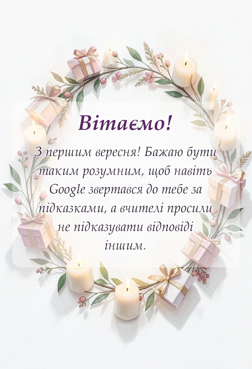 листівка з побажанням - картинки з першим вересня дитині
