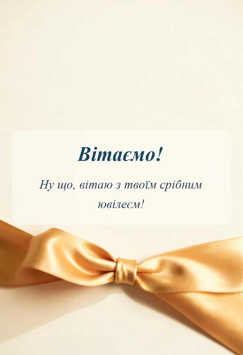 унікальна листівка - привітання з 25-річчям чоловікові