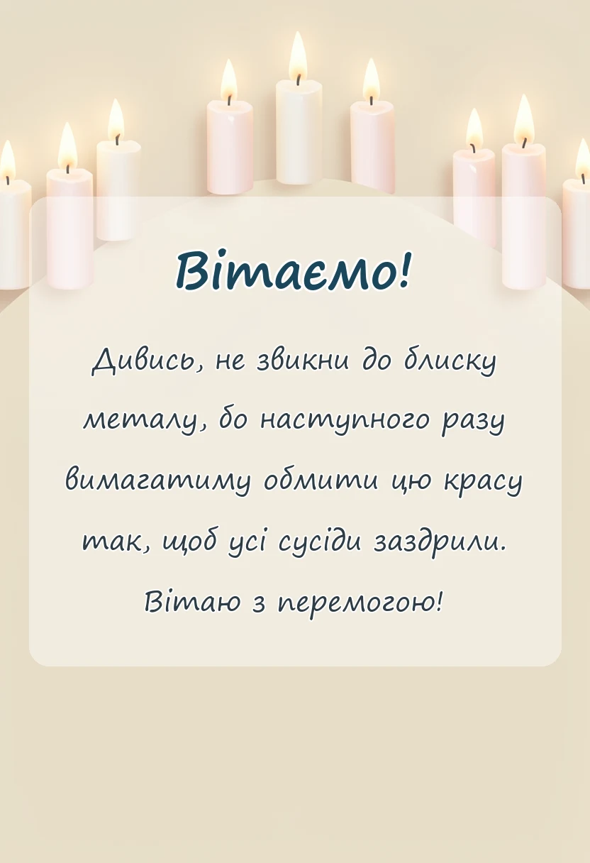 листівка з побажанням - привітання з нагородою своїми словами