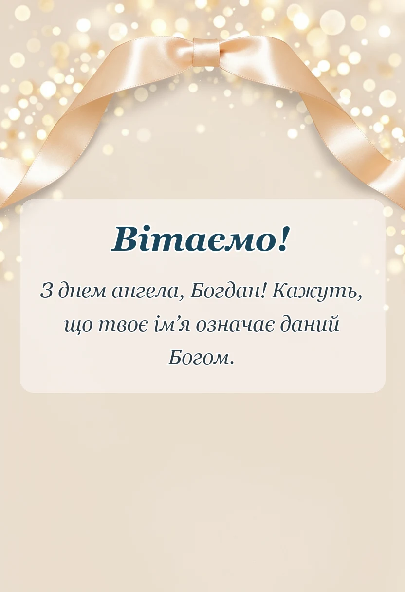 унікальна листівка - картинки з днем ангела богдана