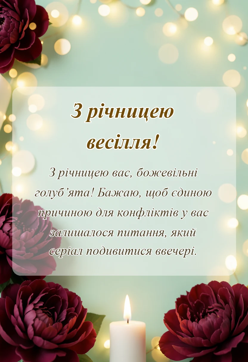 вітальна листівка - смс привітання з річницею весілля