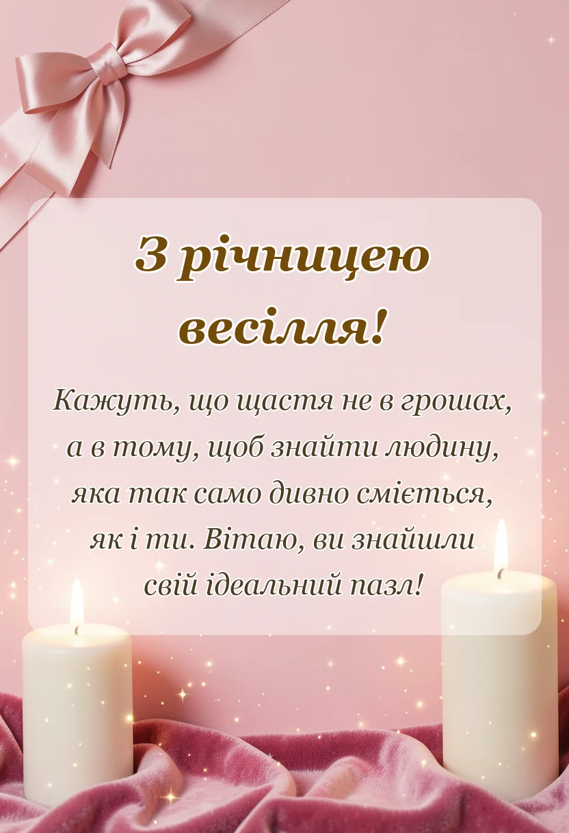 листівка з побажанням - вітання з річницею весілля