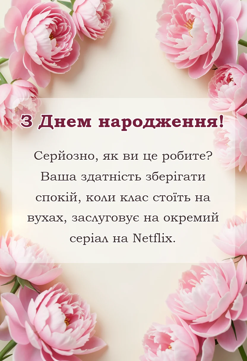 вітальна листівка - подяка вчительці від батьків своїми словами
