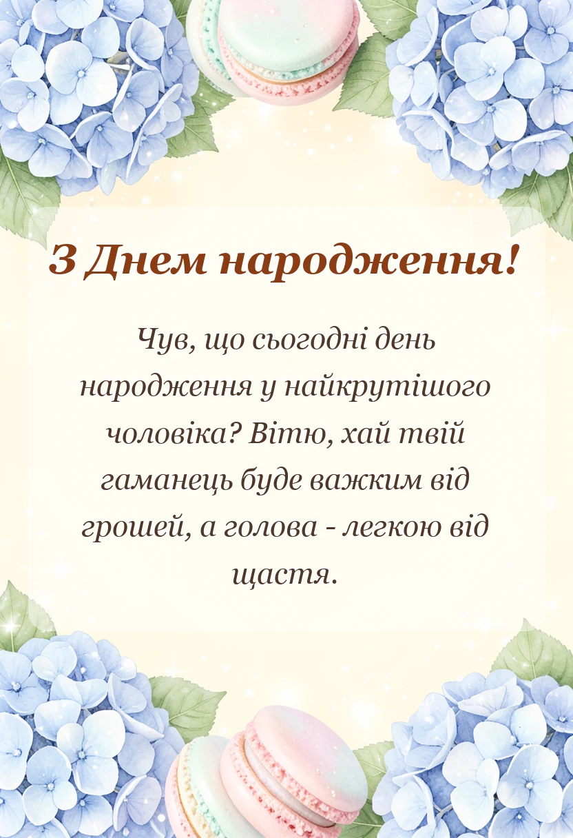 вітальна листівка - привітання з днем народження віктору