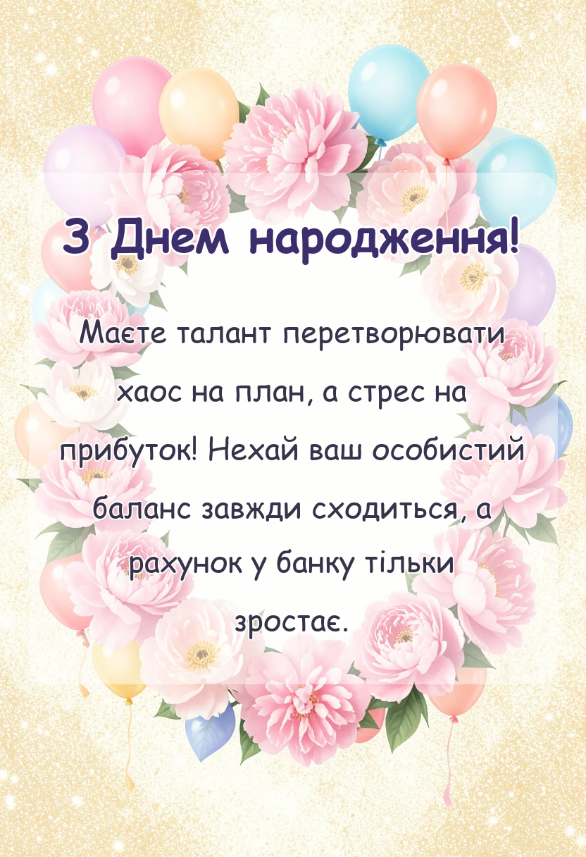 листівка з побажанням - привітання з днем народження начальнику