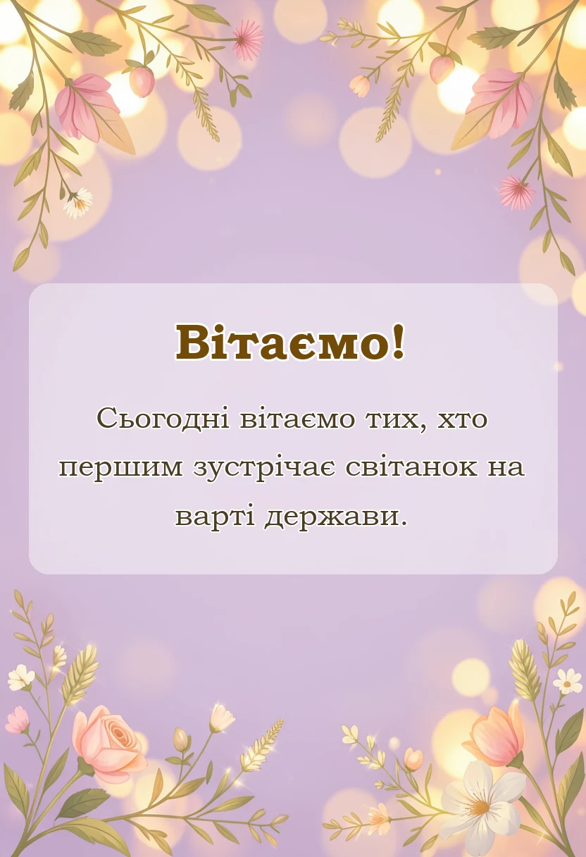 красива листівка: привітання з днем прикордонника