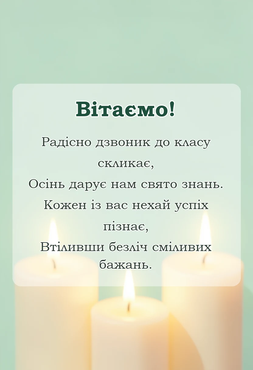 вітальна листівка - привітання з першим вересня