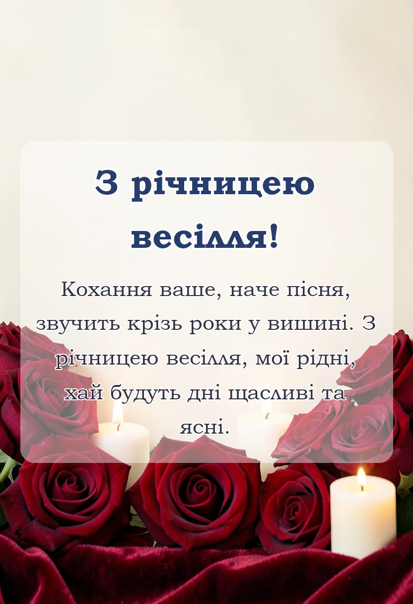 унікальна листівка - смс привітання з річницею весілля