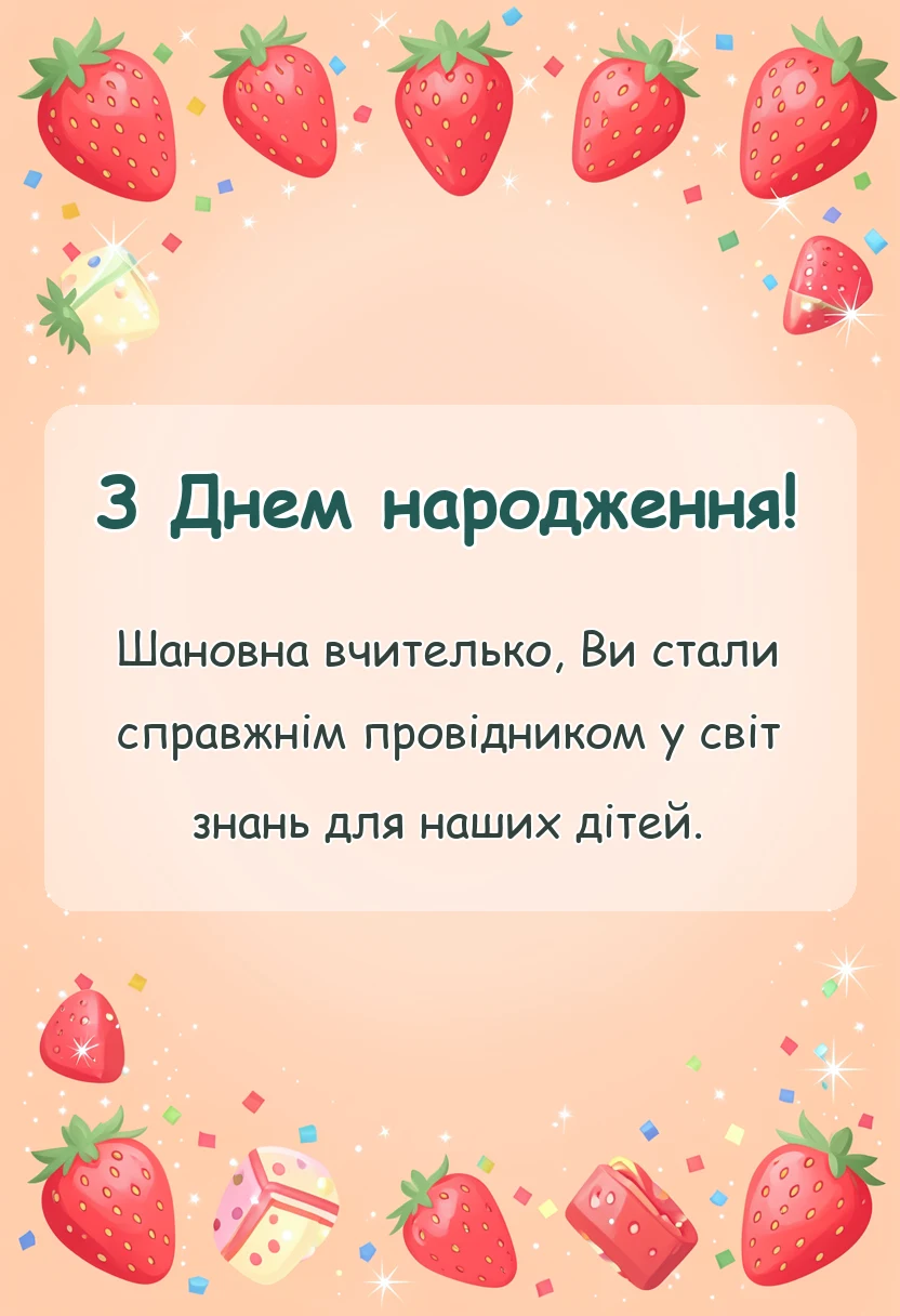 листівка з побажанням - вірш подяка вчительці