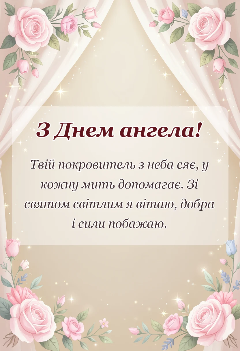 унікальна листівка - короткі привітання з днем ангела