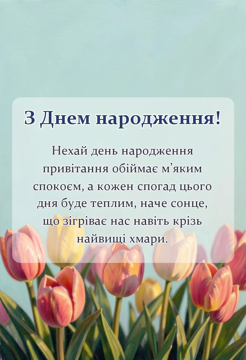 красива листівка: привітання з днем народження картинки українською