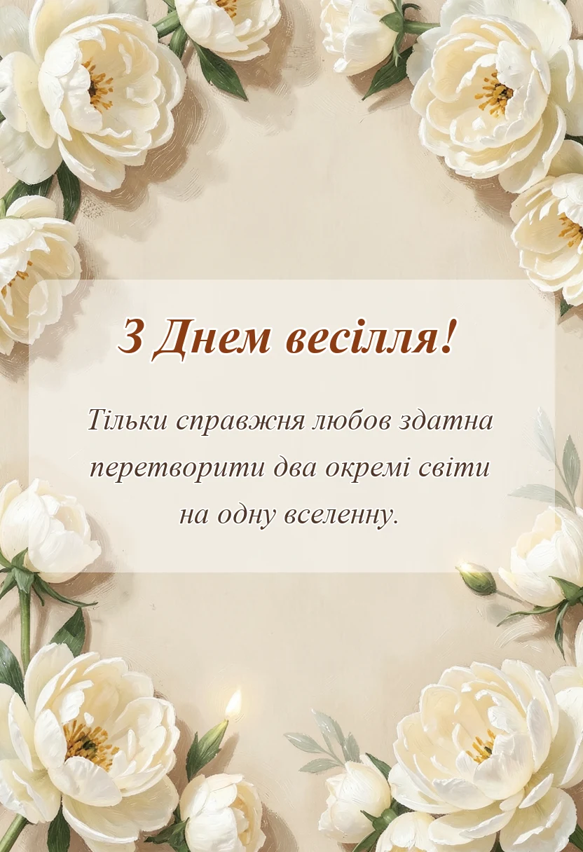 унікальна листівка - привітання на весілля своїми словами до сліз
