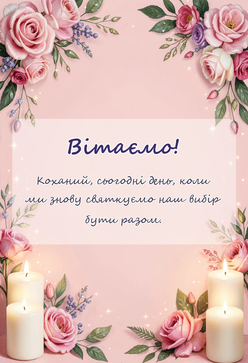 унікальна листівка - привітання чоловіка з річницею весілля 6 років