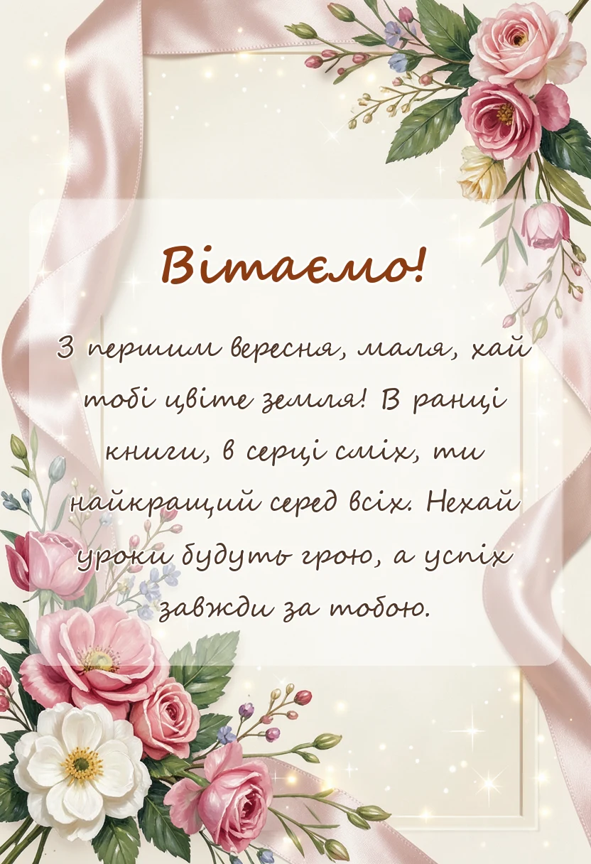 листівка з побажанням - картинки з першим вересня дитині