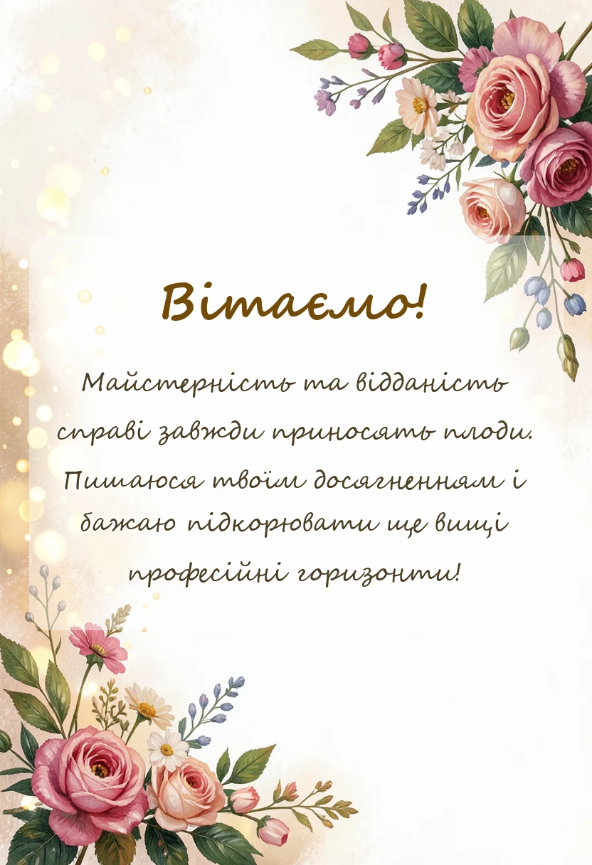красива листівка: картинки з підвищенням колезі