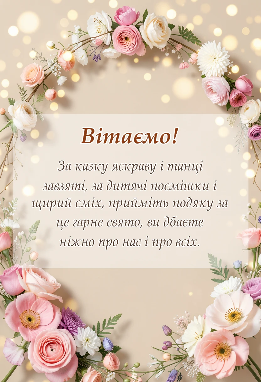 листівка з побажанням - подяка за свято в садочку