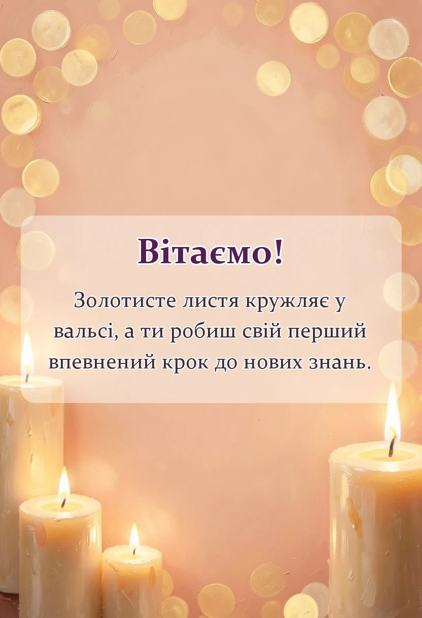 красива листівка: привітання з першим вересня дитині
