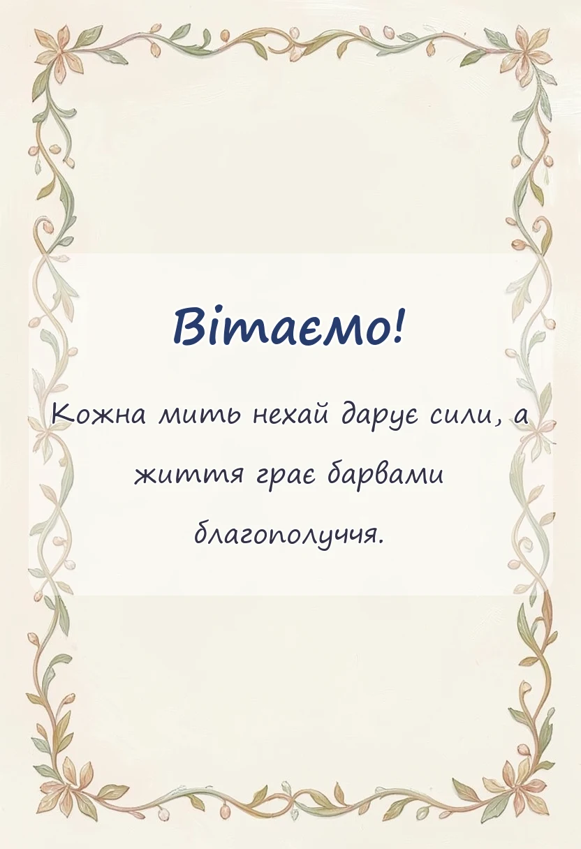 вітальна листівка - побажання здоров'я і добра