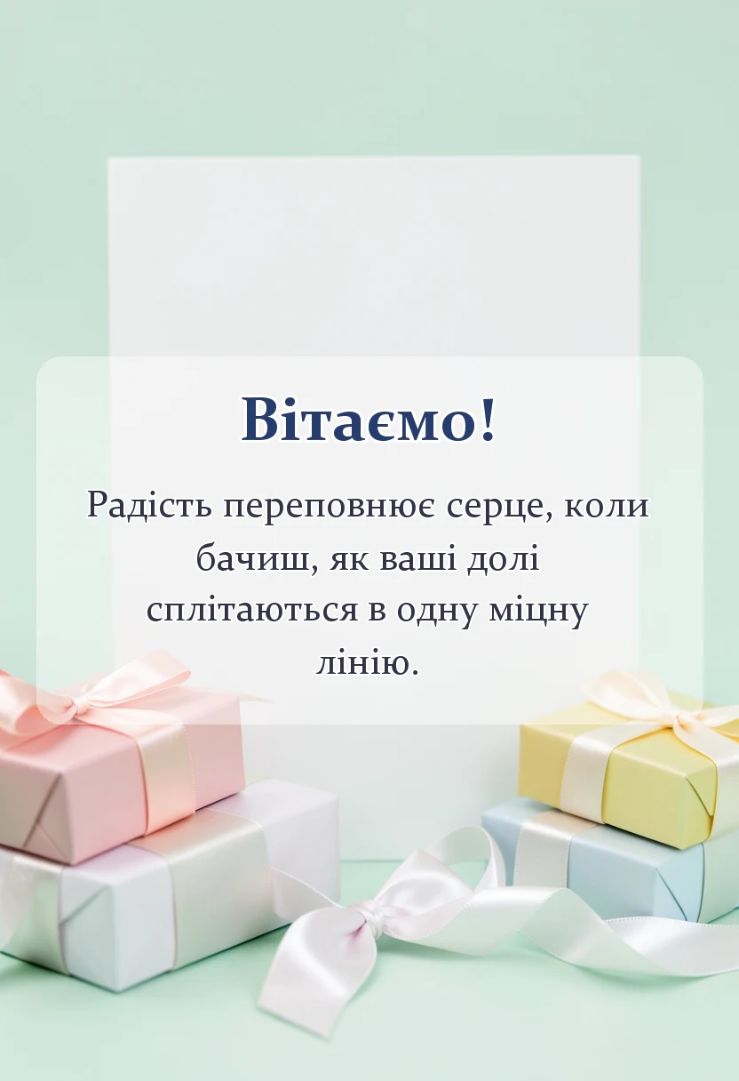 листівка з побажанням - привітання з заручинами дітей