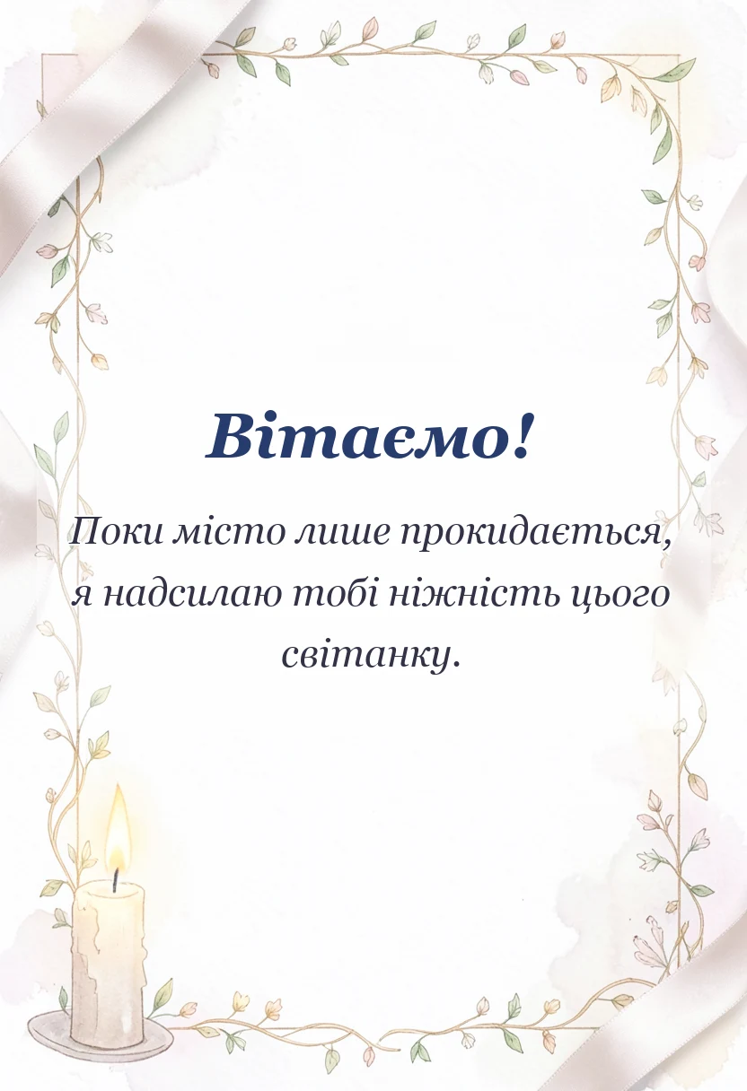 унікальна листівка - привітання з добрим ранком своїми словами