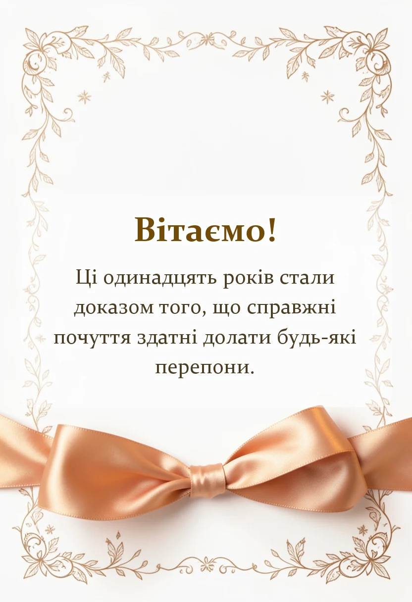 унікальна листівка - привітання з одинадцятою річницею весілля картинки своїми словами