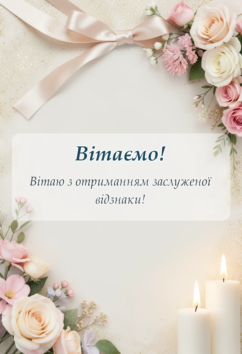унікальна листівка - привітання з нагородою своїми словами