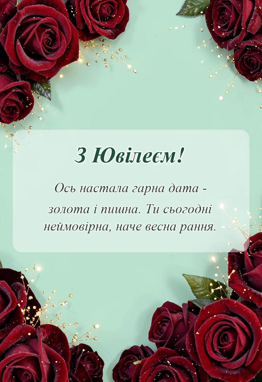 вітальна листівка - картинки з ювілеєм жінці