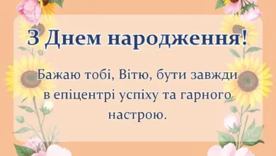 вітальна листівка - привітання з днем народження віктору