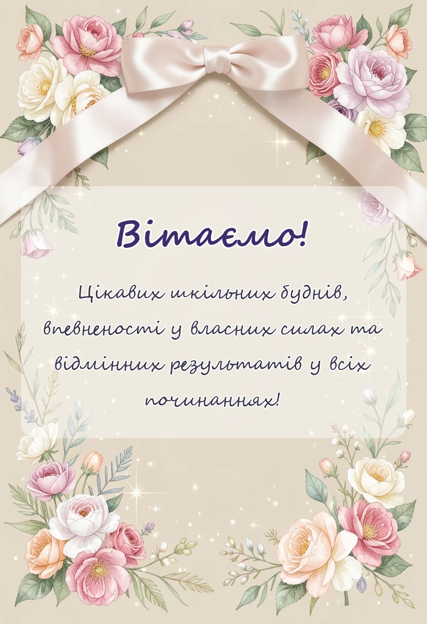 святкова картинка: привітання з першим вересня