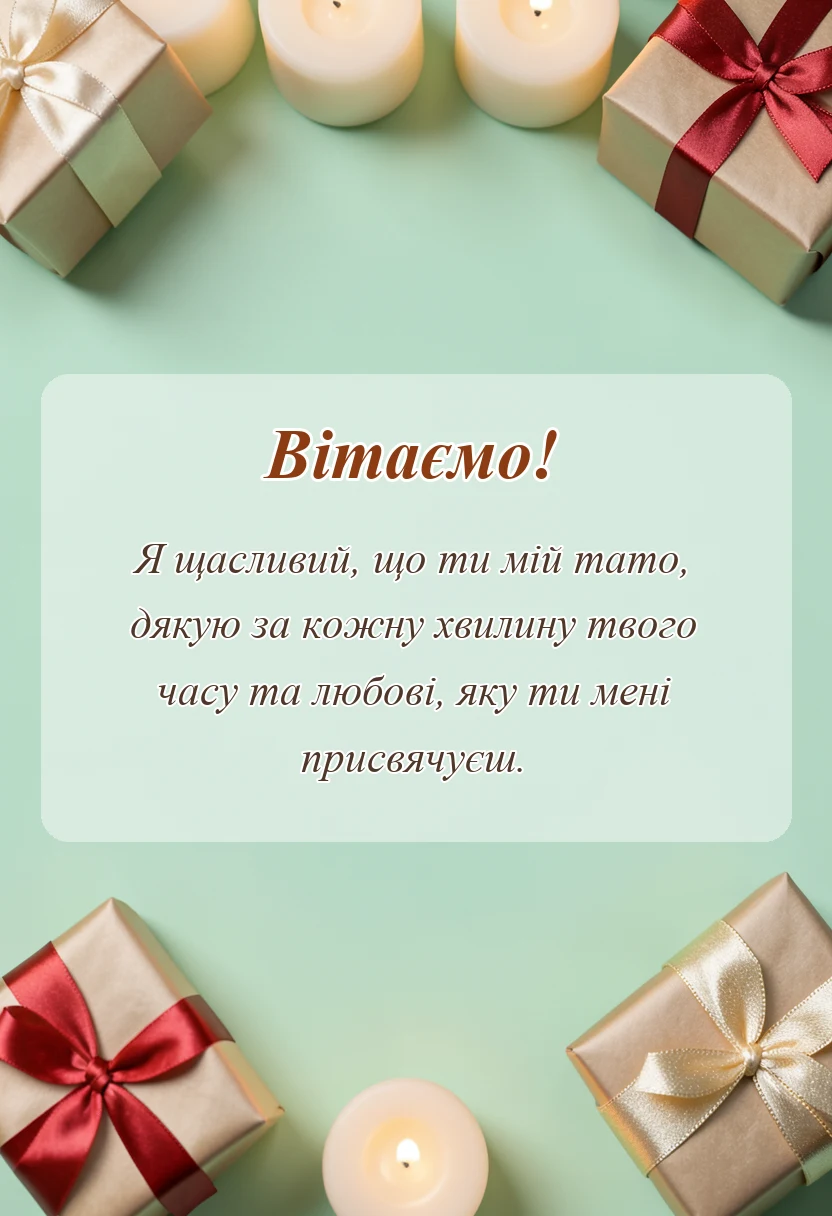 святкова картинка: слова подяки татові