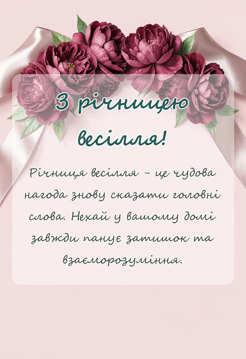 вітальна листівка - вітання з річницею весілля