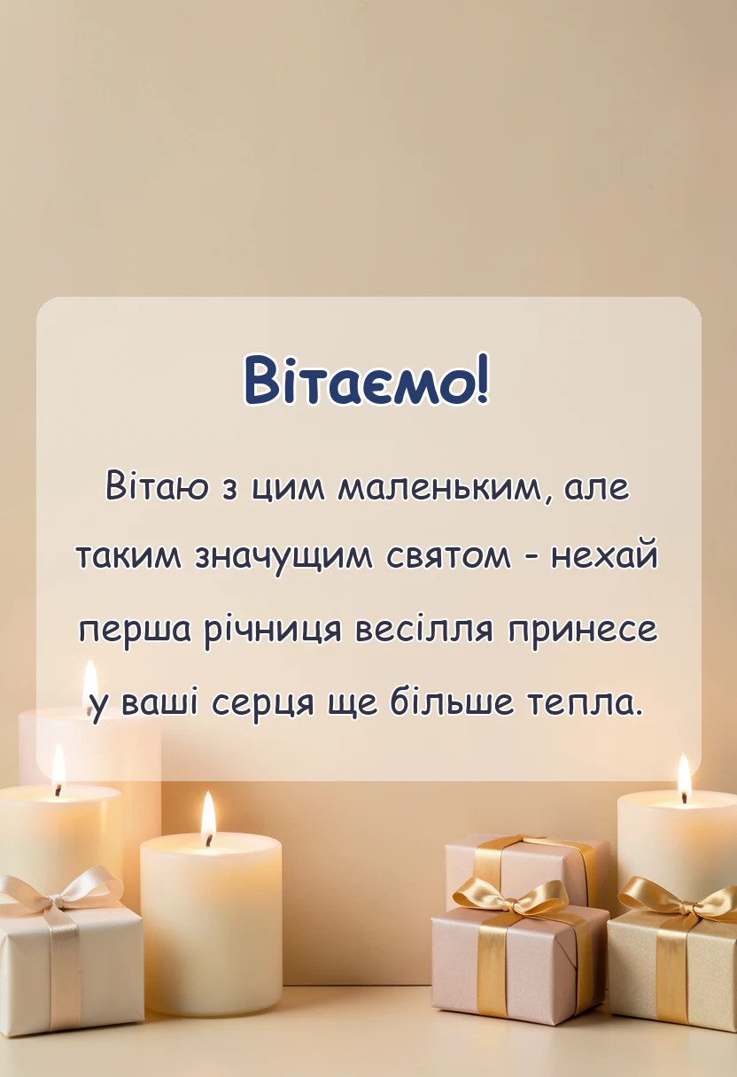 унікальна листівка - картинки з першою річницею весілля