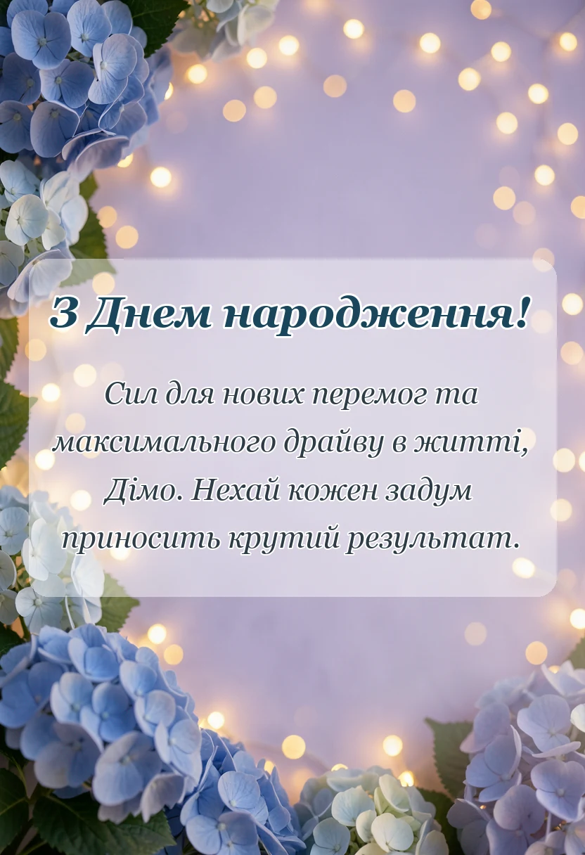 красива листівка: листівка з днем народження діма