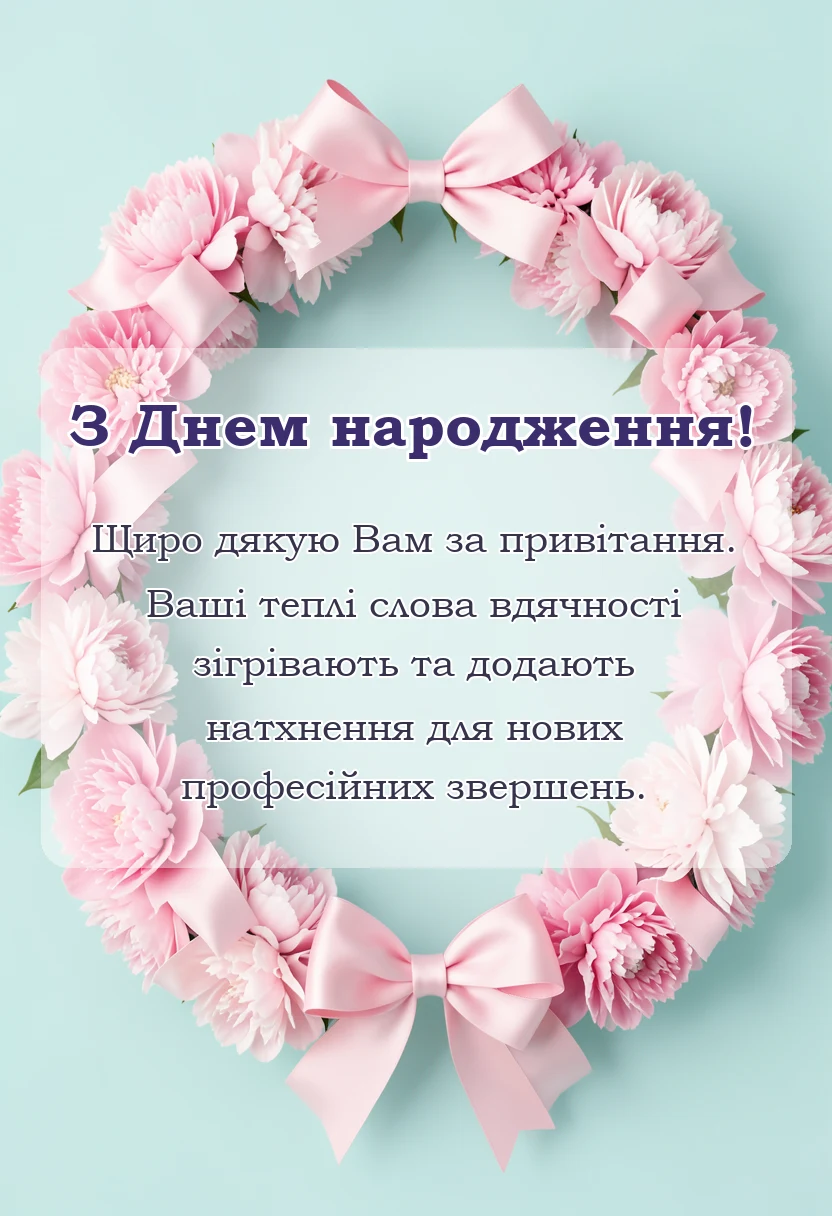 красива листівка: подяка за день народження