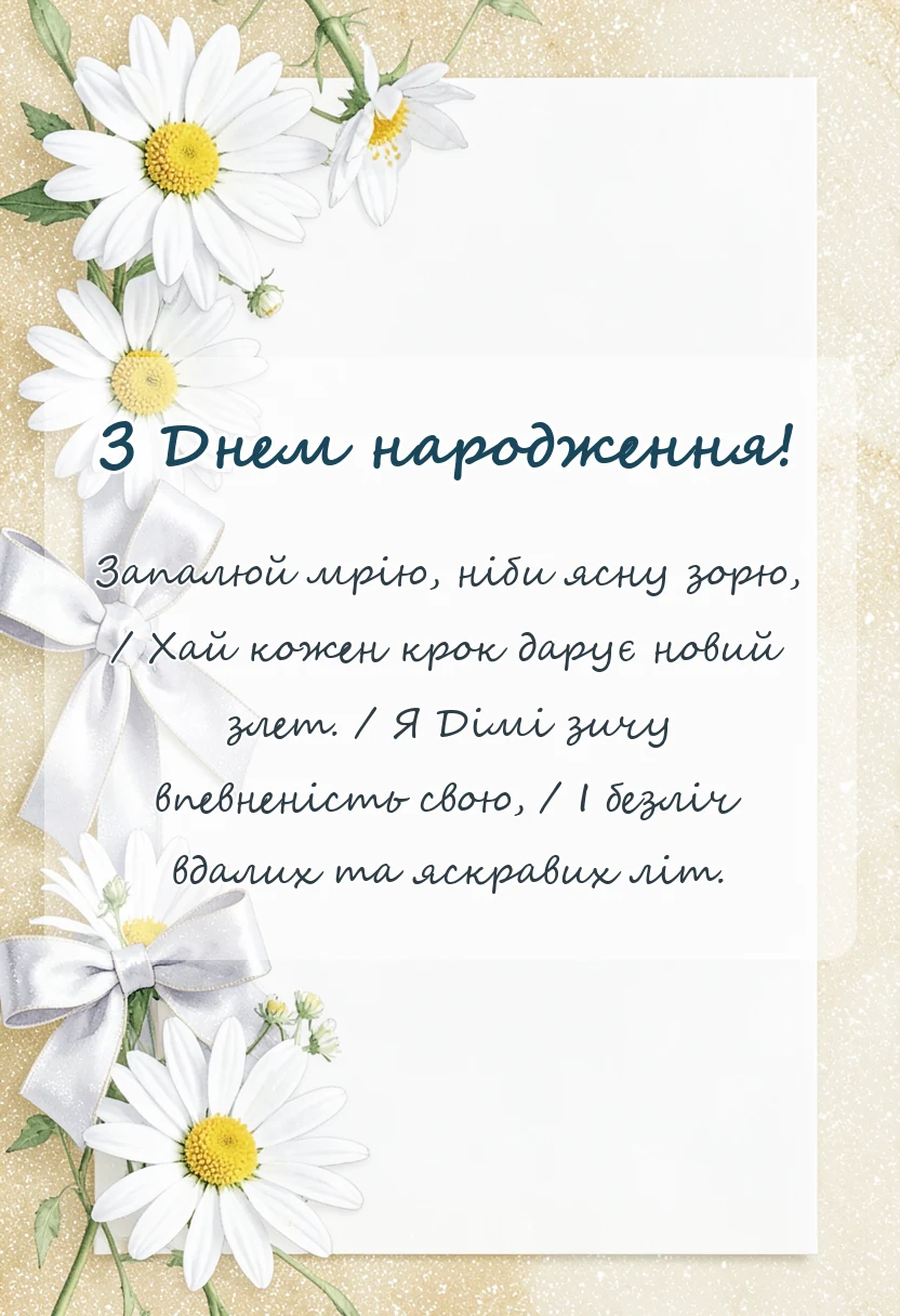 вітальна листівка - привітання з днем народження діма своїми словами
