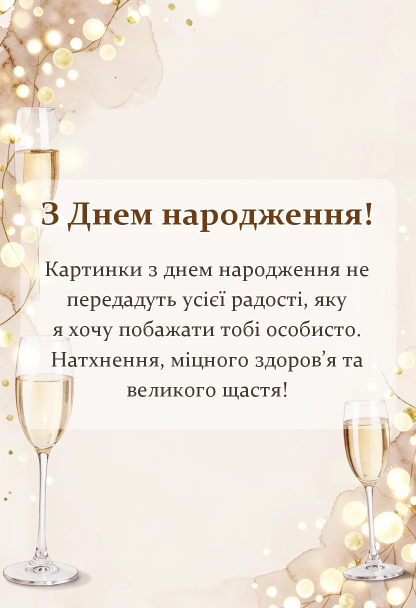 листівка з побажанням - привітання з днем народження картинки українською