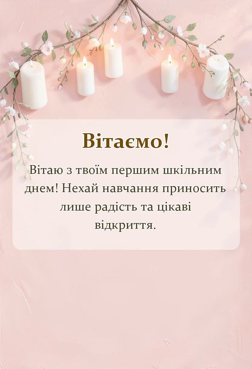 листівка з побажанням - картинки з першим вересня дитині