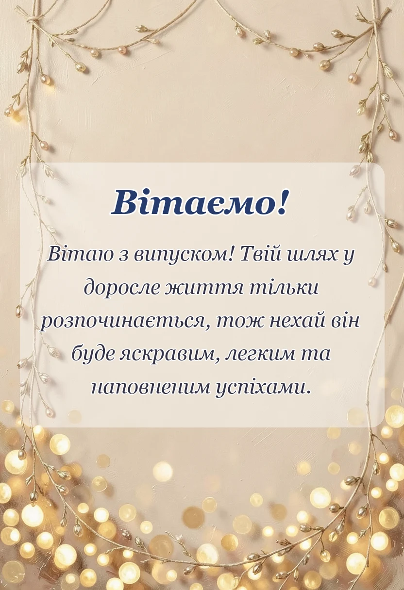 красива листівка: привітання з закінченням школи