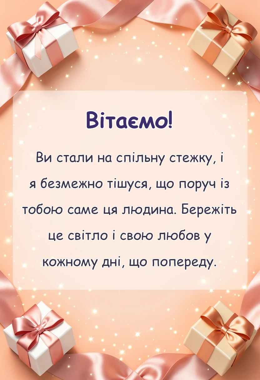 вітальна листівка - привітання з заручинами дітей